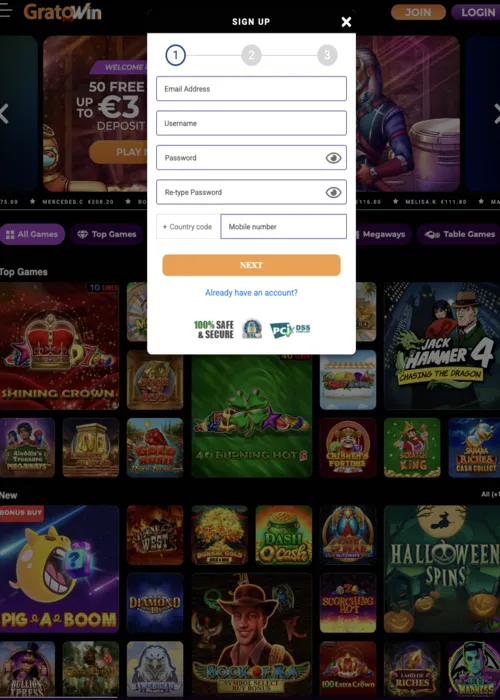 Descarga de la aplicación móvil de la plataforma Gratowin